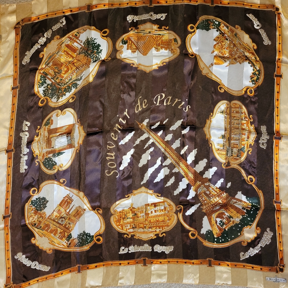 Paris Souvenir Scarf ~ J. Mico Sanchez ~ Eiffel Tower ~ Like New! FINAL PRICE!